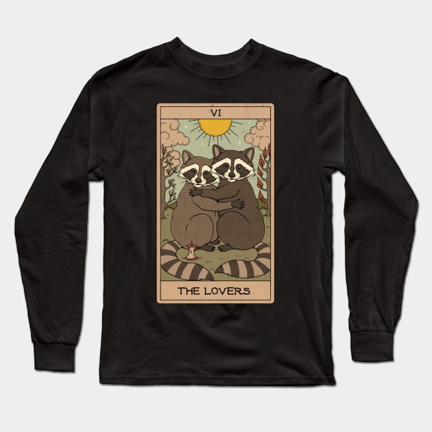 The Lovers - Raccoons Tarot Long Sleeve T-Shirt by thiagocorrea